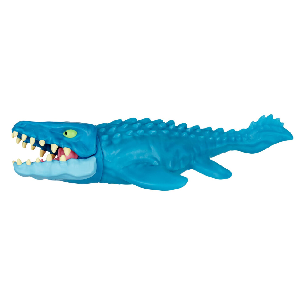 Heroes of Goo Jit Zu Jurassic World Hero Pack, Mosasaurus, 4.5" Long - Stretchy, Squishy Dinosaur Figure with Chomp Attack Action and Unique goo Fill