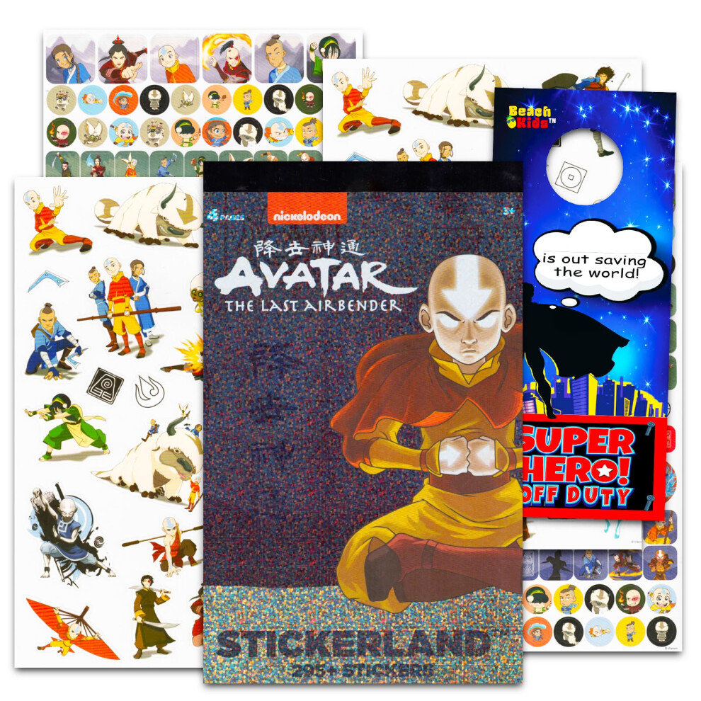 Avatar The Last Airbender Stickers Set - Bundle with 200+ Avatar Stickers for Kids Featuring Aang, Appa, Momo, Katara, Zuko, More | Avatar Party Supp