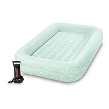 INTEX 66810EP Inflatable Kidz Travel Bed Set: Includes Hand Pump and Carry Bag - Removable Mattress - Quick Inflation - Indoor Use - 28" x 52 x 4", B