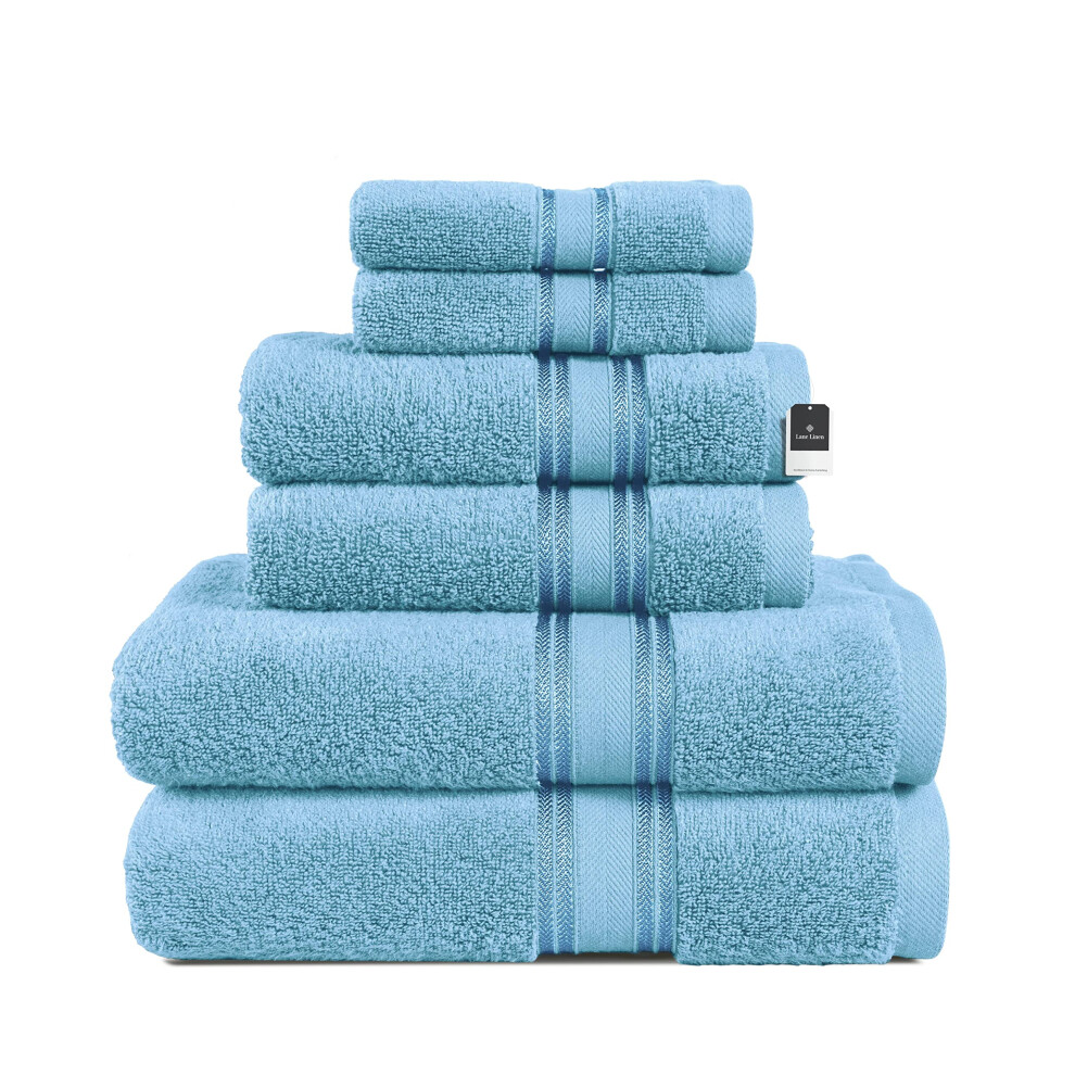 Luxury Bath Towels Set - 6 Piece Set, 100 cotton Bathroom Towels, Zero Twist, Quick Dry Shower Towels, Extra Aborbent Bath Towel, Super Soft, 2 Bath