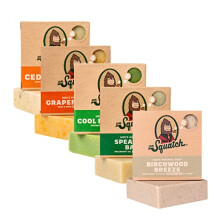 Dr. Squatch Saponetta naturale per uomo - Set regalo (5 barrette) - Brezza di legno di betulla Cedro Agrumi Pompelmo IPA Sapone alla birra pressa
