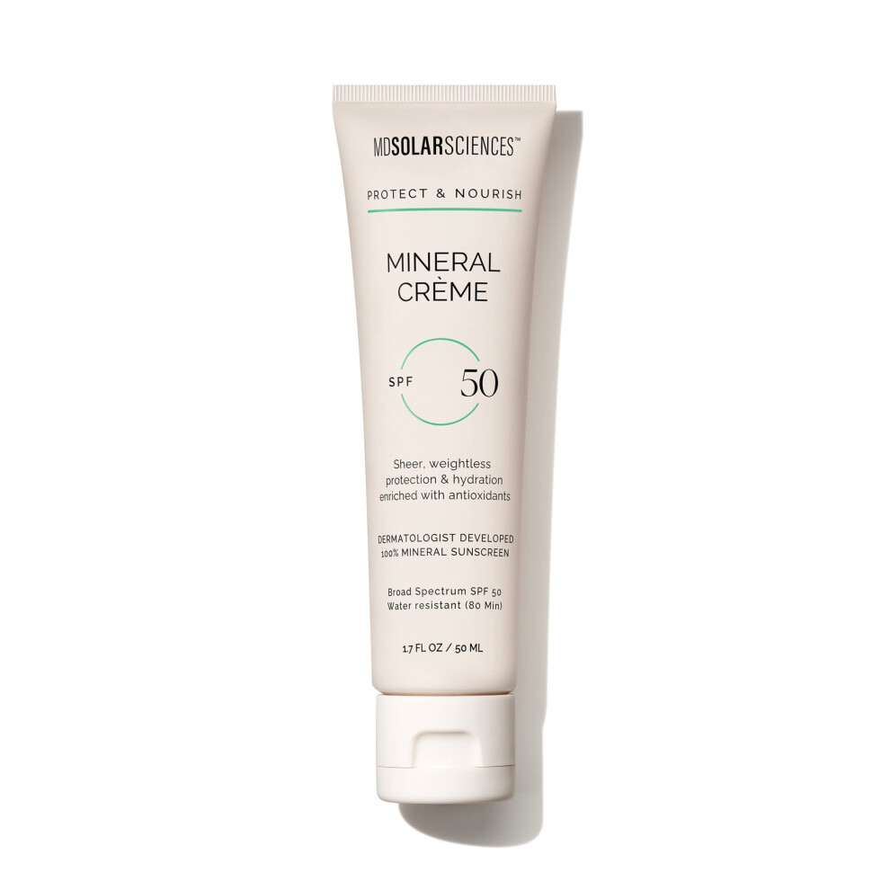 MDSolarSciences Mineral crAme SPF 50 Sunscreen for Face - Water-Resistant, Broad Spectrum UV Protection - Blendable Micronized Zinc Oxide - Smooth, N