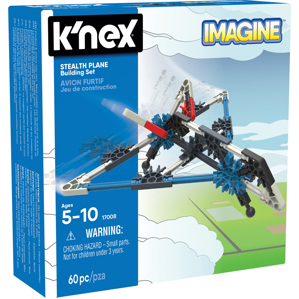 K'NEX - Stealth Plane Building Set 60 Pieces For Ages 5+ Construction Education Toy