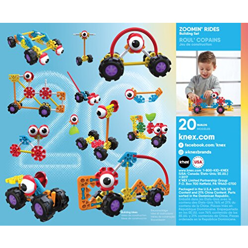 K'NEX Basic Fun Kid K'NEX | Zoomin' Buddies 20 Modelli | Set Creativo con 48 Pezzi 1