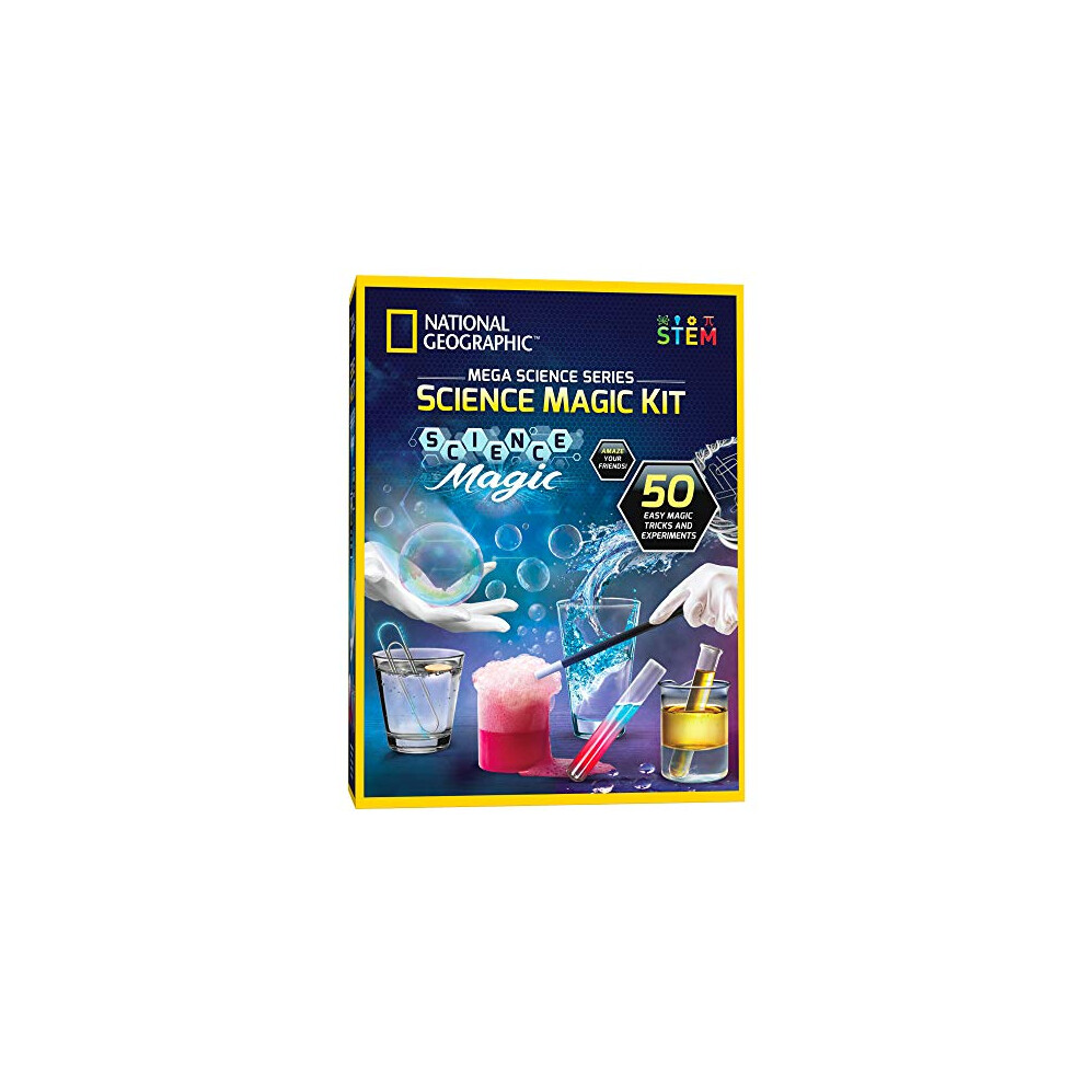 NATIONAL GEOGRAPHIC Science Magic Kit - Perform 20 Unique Experiments as Magic Tricks, Includes Magic Wand and Over 50 Pieces, Amazon Exclusive Learn