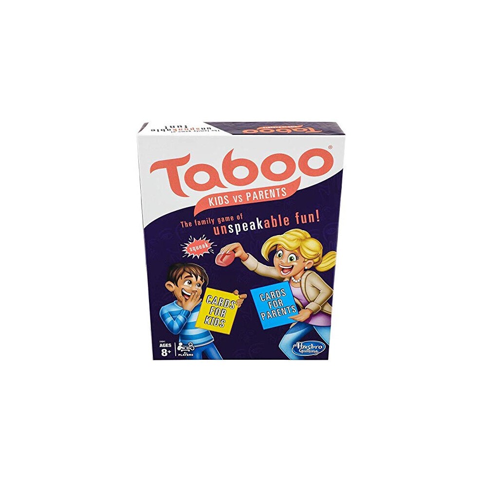 Hasbro Gaming Taboo Kids vs. Parents Family Board Game Ages 8 and Up, Brown