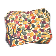 Pimpernel Dancing Branches Collection Prostrn | Sada 4 ks | Tepelne odoln rohoe | Korkov deska | Sada tvrdho prostrn k jdelnmu stolu | Ro