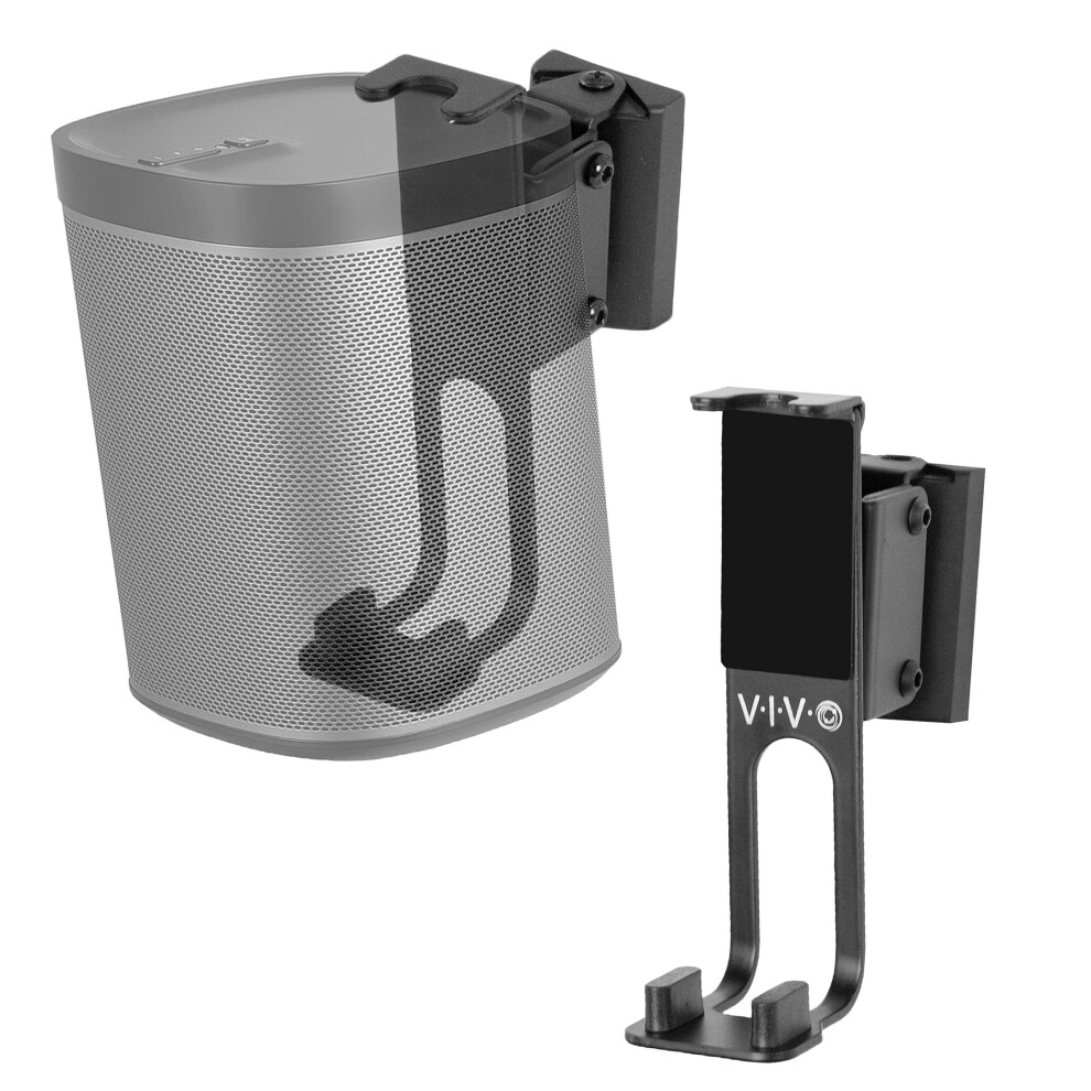 VIVO Dual Wall Mount Brackets Designed for Sonos One, SL, and Play:1 Audio Speakers, Adjustable Mounting for 2 Sonos Speakers, Black, MOUNT-PLAY1B