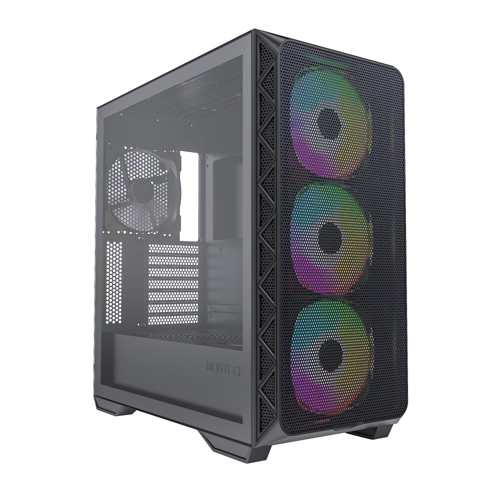 Montech Air 903 Max, E-Atx Mid Tower Case, High Airflow, 3X 140Mm Argb Pwm & 1X 140Mm Pwm Fans Pre-Installed, Tempered Glass Side Panel, Mesh Front, 4710562743470