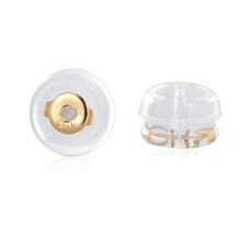 Pinos de Brincos em Ouro 14K Hipoalergénicos com Silicone Transparente Confortáveis