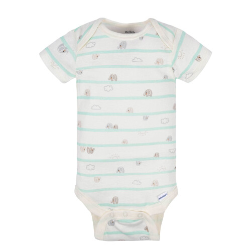 Gerber Gerber Bébé 8-Pack Bodies à Manches Courtes, Éléphants, Nouveau-né 2
