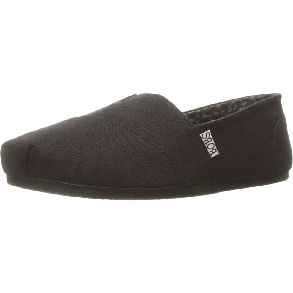 Skechers womens Bobs Plush - Peace & Love Flat, Black, 11 Wide US