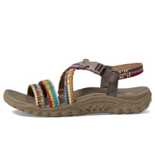 Skechers Dam Reggae-Sew Me-Boho Vävda Sandal med Slingback, Taupe Multi, 8