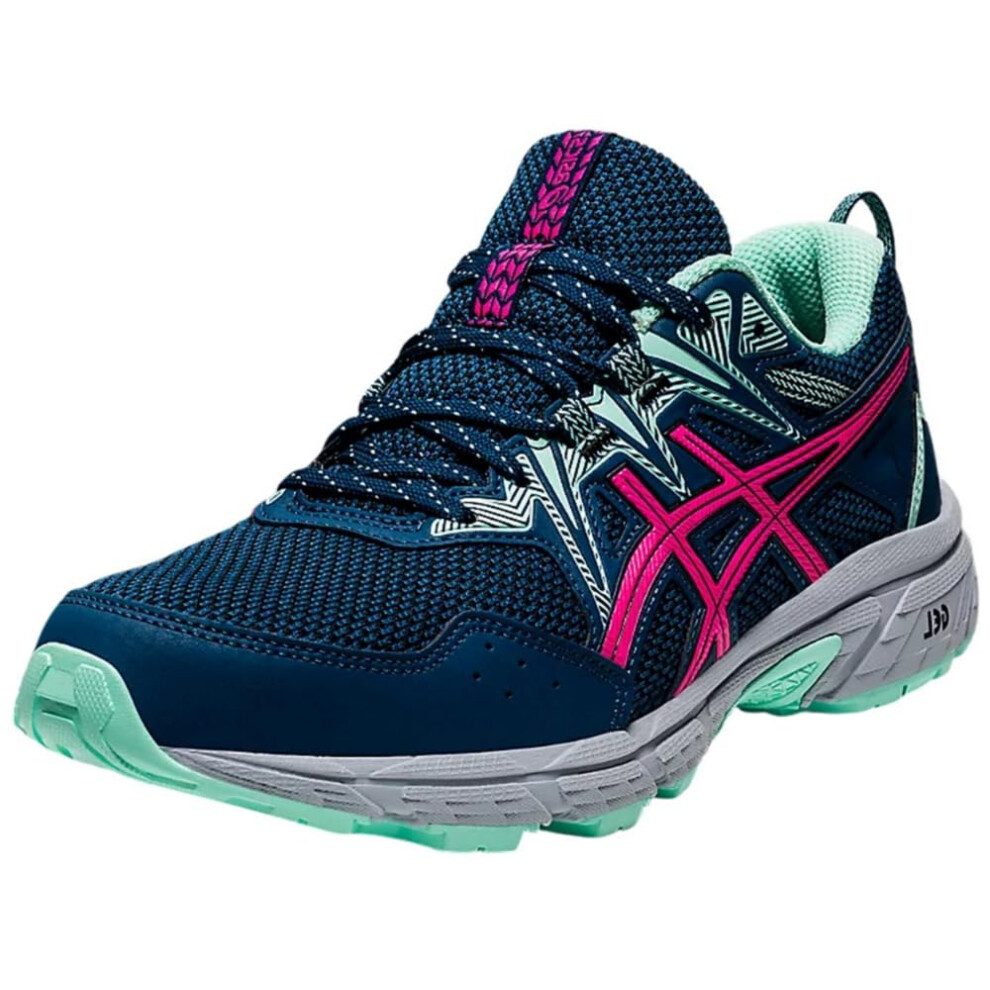 ASICS Women's Gel-Venture 8 Running Shoes, 7.5, MAKO Blue/Pink GLO