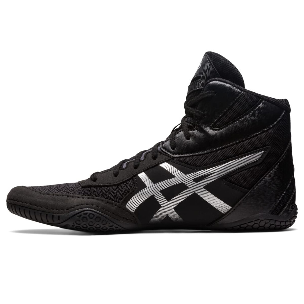 ASICS Men's MATCONTROL 3 Wrestling Shoes, 10.5, Black/Pure Silver