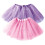 Conjunto de Tutu Rosa e Roxo com Bolinhas para Meninas 2 Saias de Tule 1