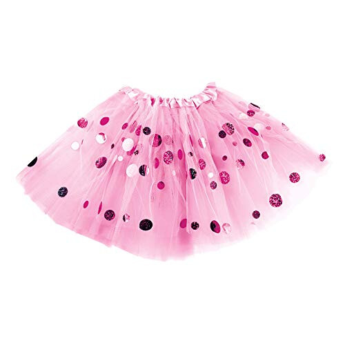 Conjunto de Tutu Rosa e Roxo com Bolinhas para Meninas 2 Saias de Tule 1