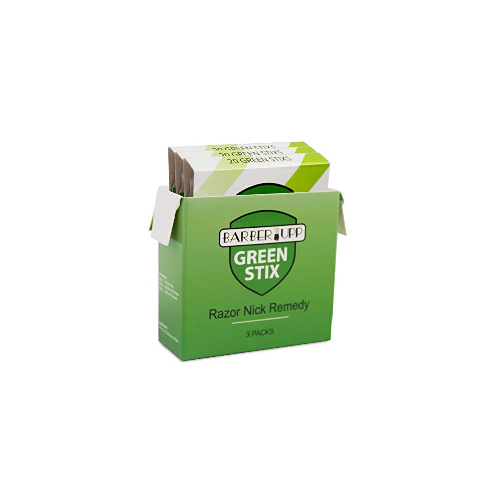 Barberupp Green Styptic Stick Shave Accessories ( Stix, 3 Pack) Stops Bleeding For Razor Nicks For Men & Women - Sanitary And Great For Barbers Or Per