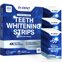 DrDent Professional Teeth Whitening Strips - 21 Treatments - Safe for Enamel - Non-Sensitive Whitening - Pack of 42