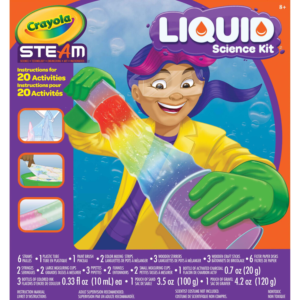 Crayola Liquid Science Kit for Kids, Water Experiments, Educational Toy, Gift for Kids, 7, 8, 9,10