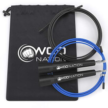 WOD Nation Speed Jump Rope - Blazing Fast Jumping Ropes - Endurance Workout for Boxing, MMA, Martial Arts or Just Staying Fit - Adjustable for Men, W