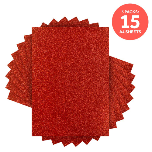 Multipack of 3 Glitter Card - Ruby Ritz A4 - 9944E3