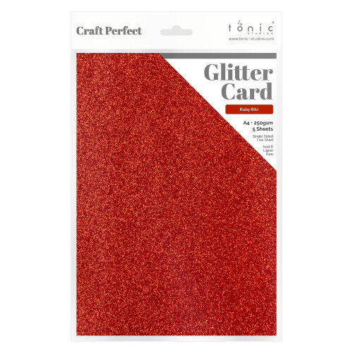 Multipack of 6 Glitter Card -Ruby Ritz A4 -9944E6 2
