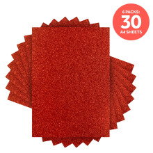 Multipack of 6 Glitter Card -Ruby Ritz A4 -9944E6