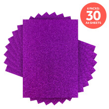 Multipack of 6 Glitter Card - Nebula Purple - A4 - 9946E6