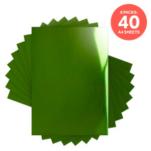 Multipack of 8 Mirror Card -Holly Green A4 - 9446E8
