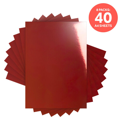 Multipack of 8 Mirror Card -Opera Red A4 - 9447E8