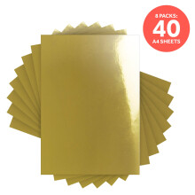 Multipack of 8 Mirror Card - Polished Gold A4 - 9436E8