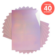 Pack of 8 - Mirror Card High Gloss - Prismatic Pink- A4- 8721E8