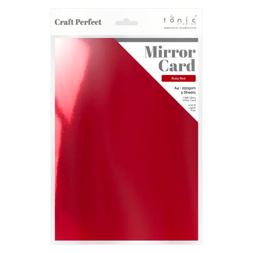 Multipack of 8 Mirror Card - Ruby Red A4 - 9438E8 2