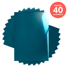 Pack of 8 - Mirror Card - High Gloss - Turkish Turquoise - A4- 8701E8
