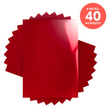 Multipack of 8 Mirror Card - Ruby Red A4 - 9438E8
