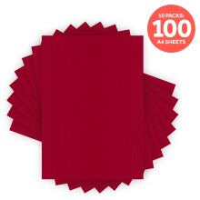 Multipack of 10 Classic Card - Cherry Red - A4 - 9076E10