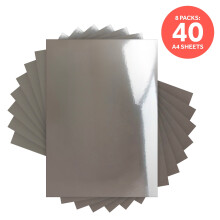 Multipack of 8 Mirror Card - Chrome Silver A4 - 9437E8