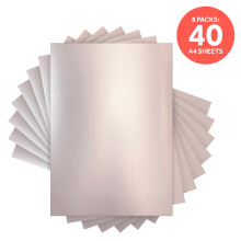 Multipack of 8 Mirror Card - Satin Effect - Frosted Silver - A4 -9467E8