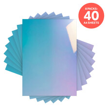 Pack of 8 - Mirror Card High Gloss - Bejewelled Blue- A4- 5 Sheets - 8720E8