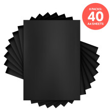 Multipack of 8 Mirror Card - Satin Effect - Black Velvet - A4 -9474E8