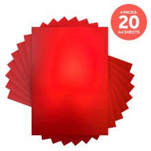 Multipack of 4 Mirror Card - Satin Effect -Scarlet Organza - A4 - 9471E4