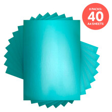 Multipack of 8 Mirror Card - Satin Effect -Silky Sky- A4 -9476E8
