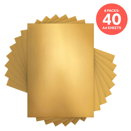 Multipack of 8 Mirror Card - Satin Effect - Honey Gold- A4 -9472E8