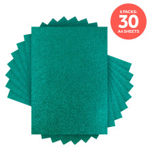 Multipack of 6 Glitter Card - Turquoise Lake - A4 - 9954E6