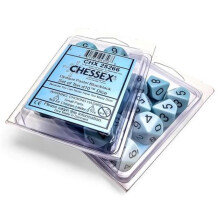 Chessex CHX25266 D10 Clamshell Dice, Opaque Pastel, Blue & Black - 10 Piece