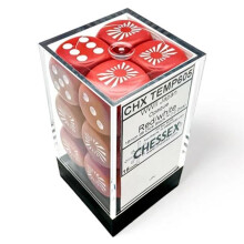 Chessex Manufacturing CHX29062 d6Cube 16 mm OP WW2 Japan Red & White Dice - 12 Count - Board Game