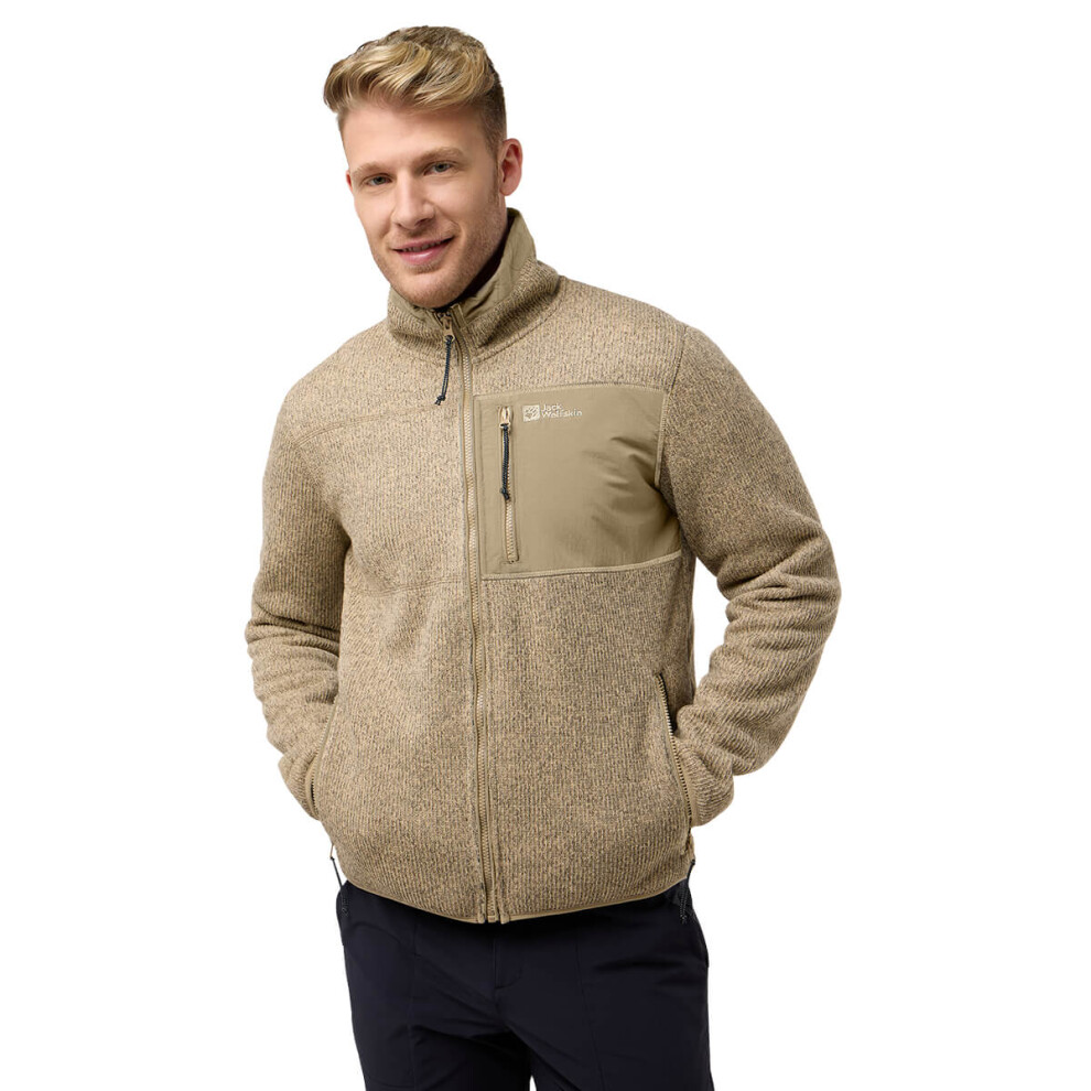 (XL, Anis) Jack Wolfskin Mens Kaminfeuer Lightweight Lined Sherpa Fleece Jacket