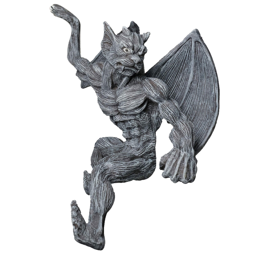 Gothic Gargoyle Fence Topper Hanger Outdoor Decor Resin Statue