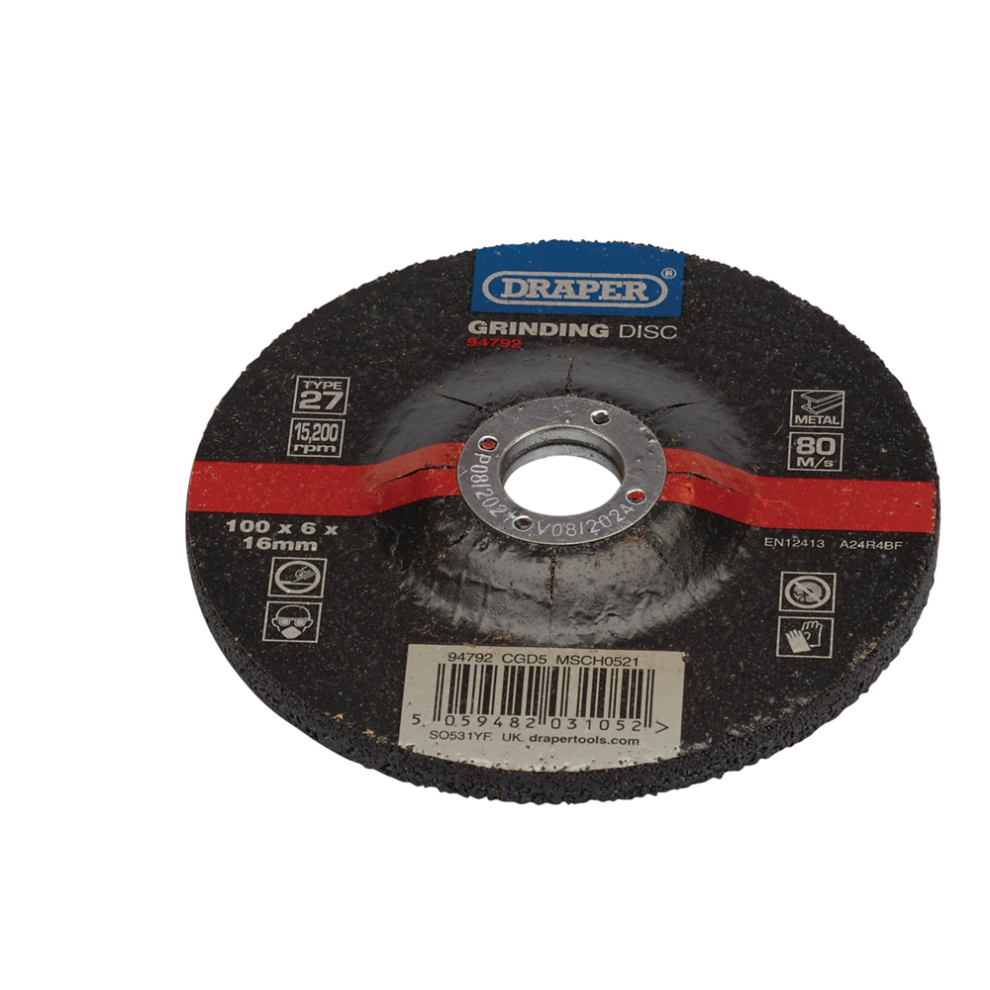 Draper Grind/Disc Metal - 100X6mm Dpc 94792 Dpc Metal Grinding Discs